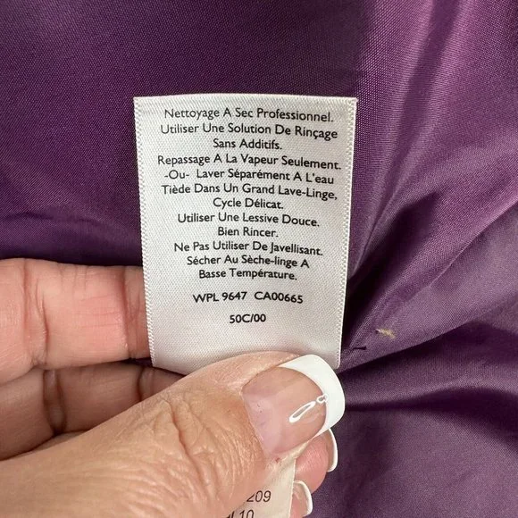 Eddie Bauer Womens Goose Down Puffer Vest Zip Snap Button Pockets Size XS Purple - Picture 12 of 12